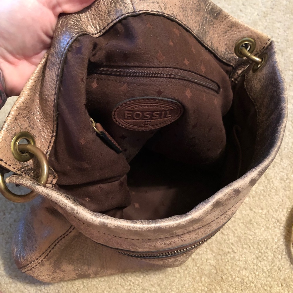 Fossil gold metallic shoulder bag and wallet - Picture 8 of 8